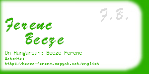 ferenc becze business card